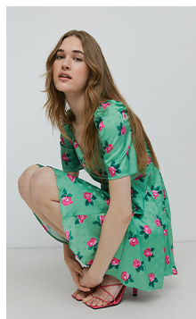 jacquard wrap mini dress in floral