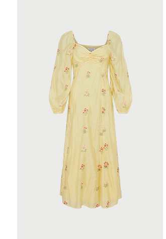 embroidery midi dress