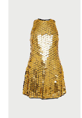 racer neck sequin mini dress