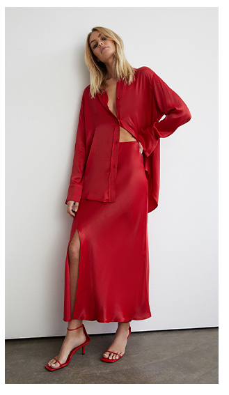 satin slip skirt