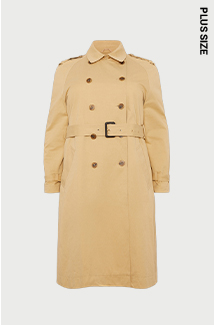plus size raglan sleeve belted trench