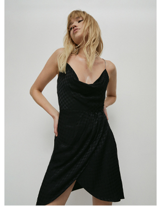 jacquard diamante mini dress