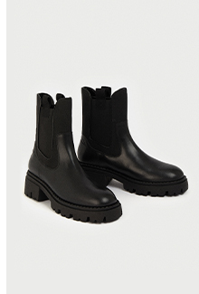 real leather chunky gusset chelsea boot