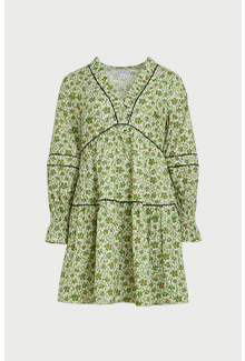 floral piping detail mini dress