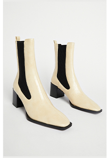 low heel contrast boot