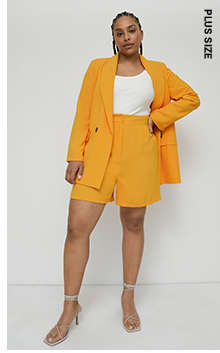 plus size fluid tailored city short