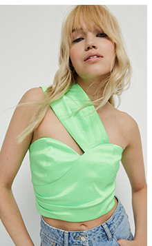 asymmetric one shoulder bandeau top
