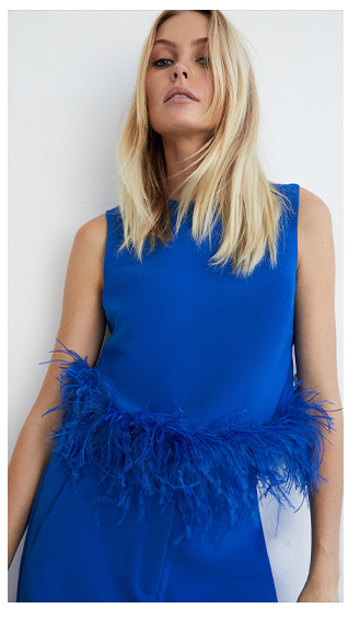 feather trim shell top