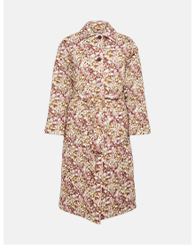 floral cotton quilted button through coat