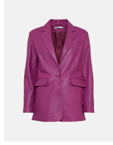 real leather oversized blazer