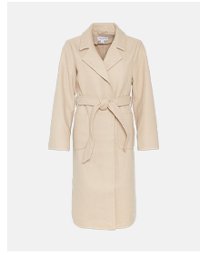 wrap front belted coat