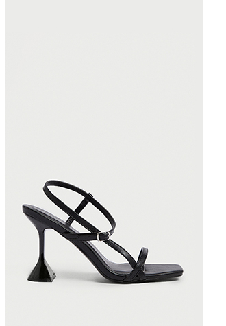 strappy flare bottom heel