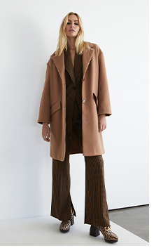 single breasted relaxed tailored coat