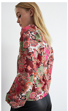 paisley print woven sleeve square neck top