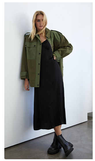 cotton colour block utility jacket