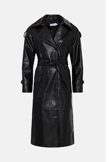 faux leather trench