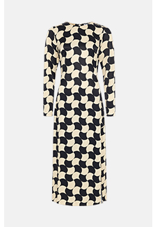 geo open back midi dress