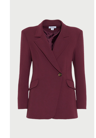 premium asymmetrical wrap blazer