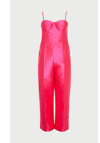 satin twill corset jumpsuit