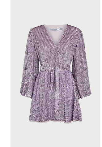 belted sequin mini dress