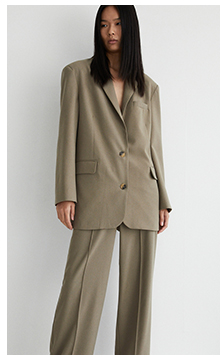 elastic waist wide leg trousers