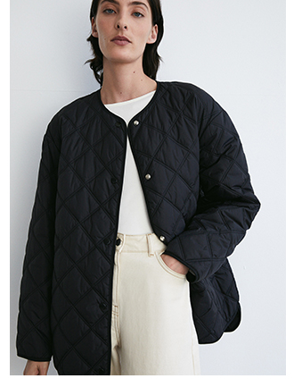 essential collarless liner jacket