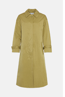 luxe button through cotton a line trench