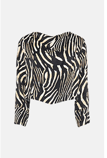 satin animal drap back top coord
