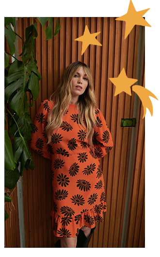 warehouse x kara rose mini tea dress