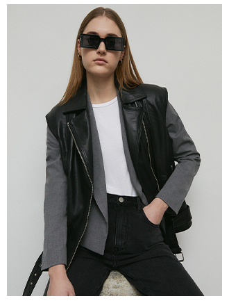 real leather sleeveless biker jacket