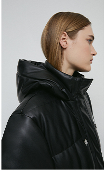 faux leather padded jacket