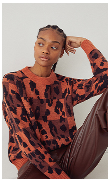 check animal knit jumper