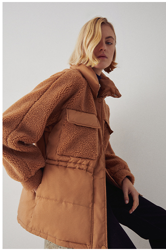 borg hybrid padded jacket