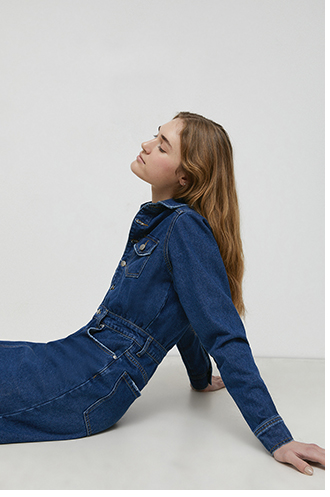 denim western mini shirt dress