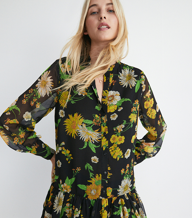 petite recycled polyester mini shirt dress