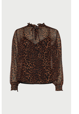 recycled-polyester-animal-tie-neck-blouse