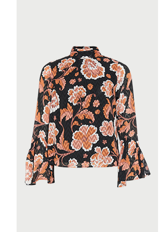 dobby-printed-flute-sleeve-top