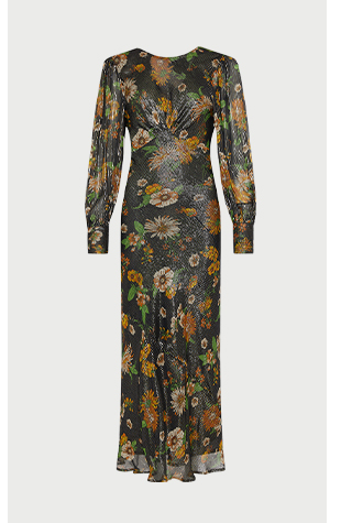 sparkle-floral-print-bias-cut-midi-dress