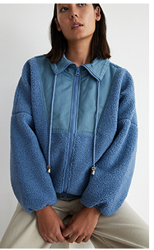 gathered neck fleece