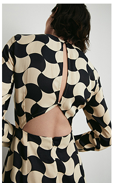 geo open back midi dress