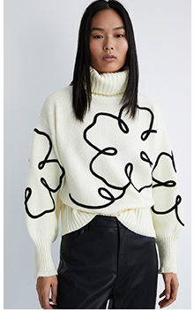 floral corded knit jumper