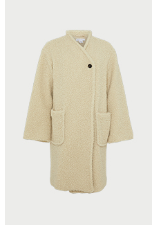 asymmetric wrap teddy coat