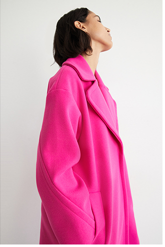 oversized collar cosy knit maxi coat