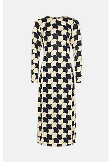 geo open back midi dress