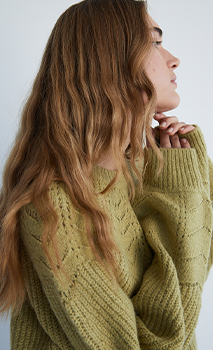 wool blend pointelle knit jumper