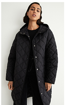 essential long line hooded liner coat