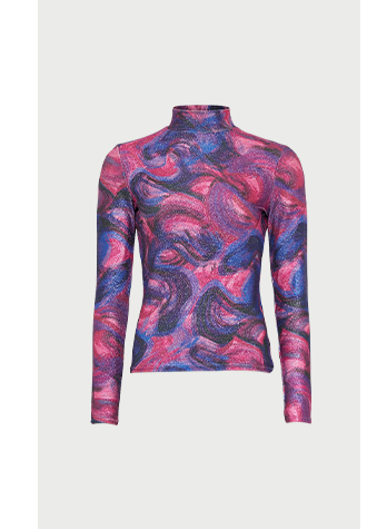 abstract metallic funnel neck top