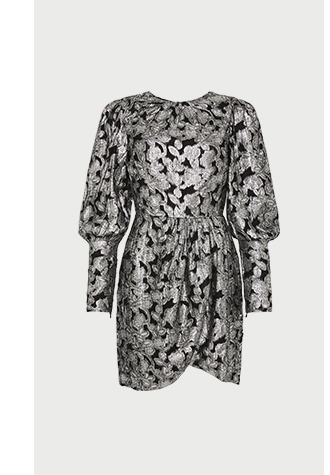 sparkle jacquard wrap mini dress