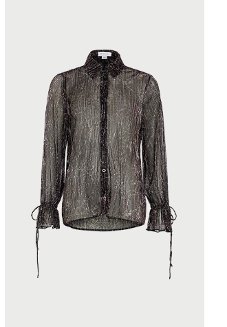 metallic plisse animal shirt co ord