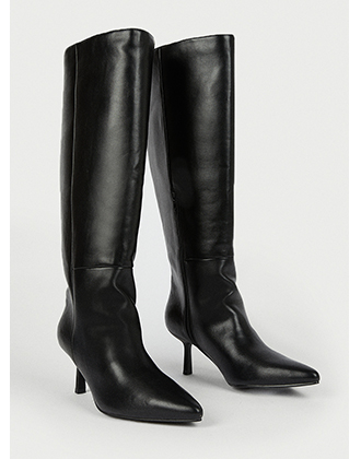 low heel slouch knee high boot